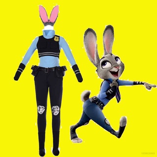 Ht3 เสื้อแจ็กเก็ตคอสเพลย์ การ์ตูนสัตว์ตํารวจ Zootopia Zootropolis Judy Hopps สําหรับเด็ก ผู้ใหญ่