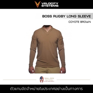 Velocity Systems - Boss Rugby Long Sleeve [ Coyote ] เสื้อยืด ออกกำลังกาย เนื้อผ้าระบายอากาศ ป้องกันรังสี UV/UVA