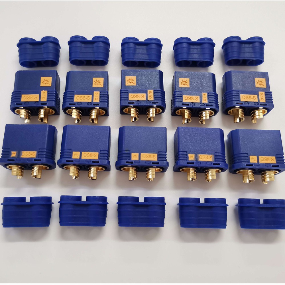 5 คู่ DIY รุ่น QS8-S EC8 Anti-Spark Connector ชายหญิง Bullet Connector 8 มม.ปลั๊กชุบทองสําหรับ RC แบ