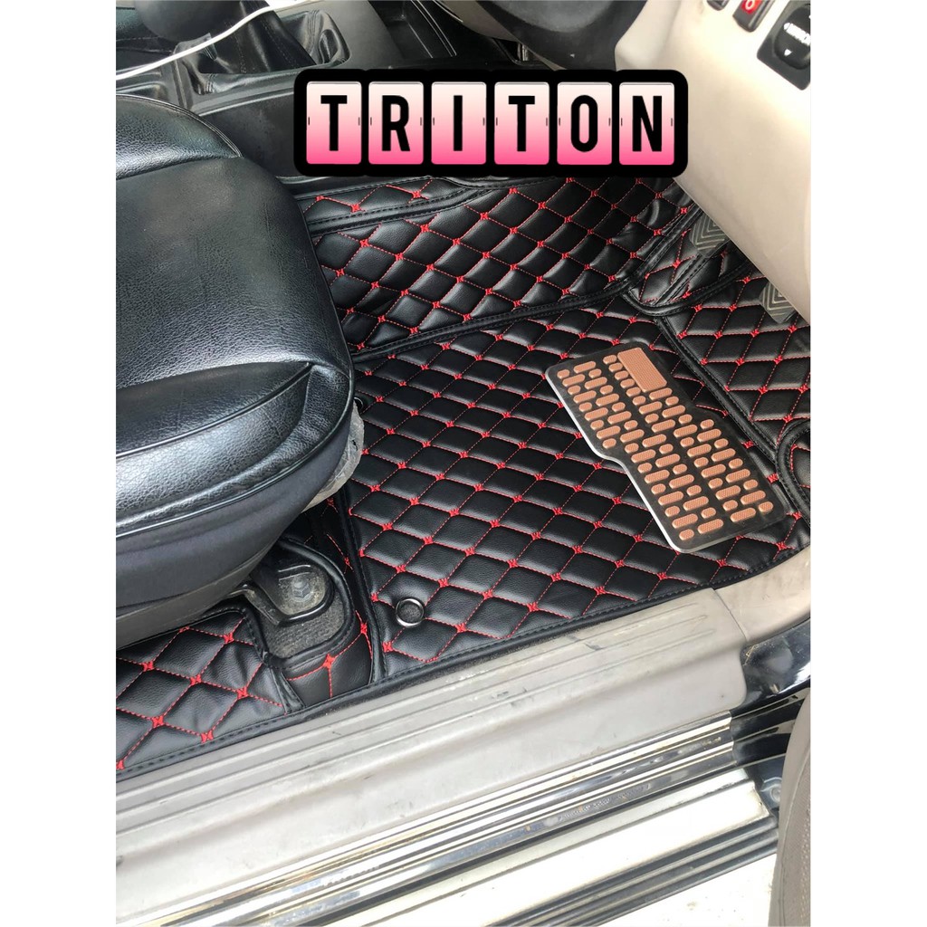 Mitsubishi Triton มิตซูบิชิ ไทรทัน 🔥 พรมหนัง6D สั่งตัดเข้ารูปตรงรุ่น 🔥  พรมปูพื้