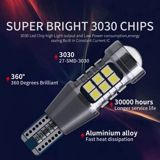 หลอดไฟเลี้ยว LED T15 3030 27SMD แบบเปลี่ยน สําหรับรถยนต์ และรถจักรยานยนต์ 2 ชิ้น