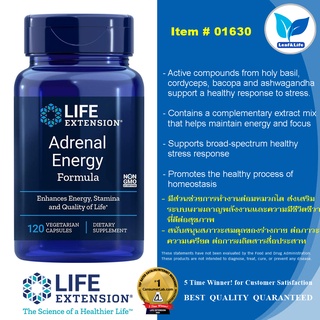 Life Extension Adrenal Energy Formula / 120 Vegetarian Capsules