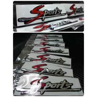 สติ๊กเกอร์เทเรซิ่นนูนอย่างดี คำว่า Sports Sport ติดรถ แต่งรถ ทุกยี่ห้อ ทุกรุ่น sticker