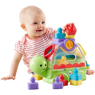 Clearace sale Fisher-Price พี่เต่าเรียงซ้อนและหยอด Little Stackers Sort N Spill Turtle ของเล่นเสริมพัฒนาการ ของแท้