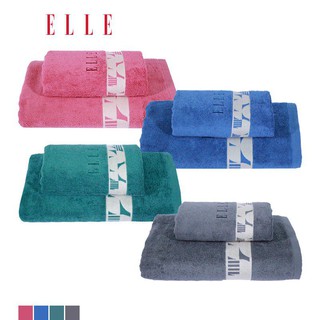 ELLE ชุดผ้าขนหนู รุ่น Circle Airfil ผ้าเช็ดผม38x80cm. และผ้าเช็ดตัว70x135 cm.[TEG23880] ไม่แพ็คกล่อง 4oSD