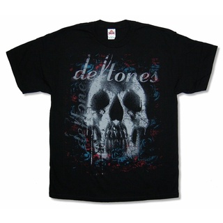 เสื้อยืดผ้าฝ้ายพิมพ์ลายขายดี เสื้อยืด พิมพ์ลายหัวกะโหลก Deftones สีดํา สําหรับผู้ชาย