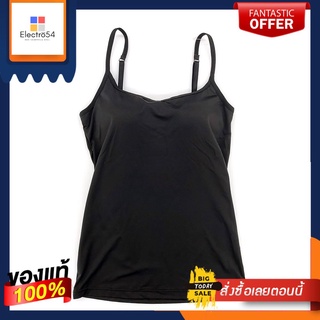 เสื้อสายเดี่ยวเสริมฟองน้ำสีดำ :XLPAD CAMISOLE SPAGHETTI BLACK :XL