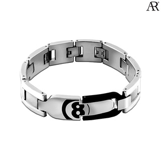 ANGELINO RUFOLO Bracelet ดีไซน์ 8 Infinity Buckle สร้อยข้อมือผู้ชาย Stainless Steel 316L(สแตนเลสสตีล)คุณภาพเยี่ยม สีเงิน