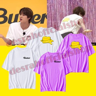 เสื้อยืด พิมพ์ลายโลโก้ BTS butter UN off สไตล์เกาหลี ซ้าย สําหรับผู้หญิง bt