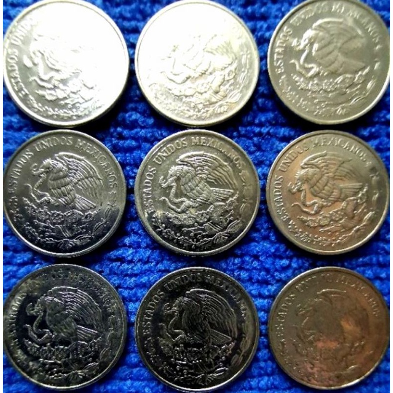 เหรียญ​หมุนเวียน​ เม็กซิโก​  Mexico 10 Centarvos  ใช้แล้ว  #​ 013