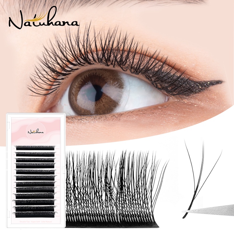 Natuhana ขนตาปลอม รูปตัว W 3D สําหรับต่อขนตา