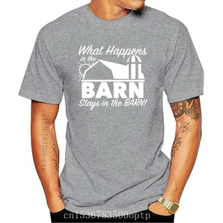 เสื้อยืดสีขาวเสื้อยืด ผ้าฝ้าย ทรงหลวม พิมพ์ลาย What Happens In The Barn Stays In The Barn Vegas Farm สีเขียว สําหรับผู้ช