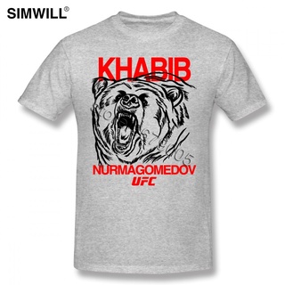 ใหม่ เสื้อยืดแขนสั้น พิมพ์ลายกราฟฟิคหมี Nurmagomedov สีกาบิบ สําหรับผู้ชายS-5XL