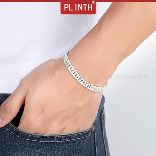 PLINTH สร้อยข้อมือเงินแท้ 925 แฟชั่นครอบงำม้าแส้หนา148