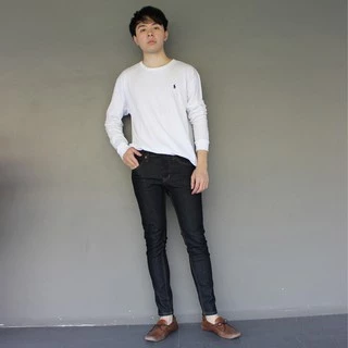 Golden Zebra Jeans กางเกงยีนส์ชายเอวผ้ายืดสีดำไซส์เล็กไซส์ใหญ่(เอว28-44) #447BK