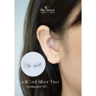 ต่างหูเงินแท้ ต่างหูเงินแท้925 รุ่น CoolCool Silver Two ขนาด 3 mm.