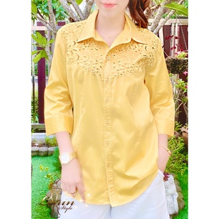 เสื้อผ้าป่านพรีเมียม เสื้อผ้าผู้ใหญ่ เสื้อออกงาน ลายปักลูกไม้ 👚