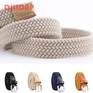 DILIDAP Unisex woven thin leather belt canvas belt