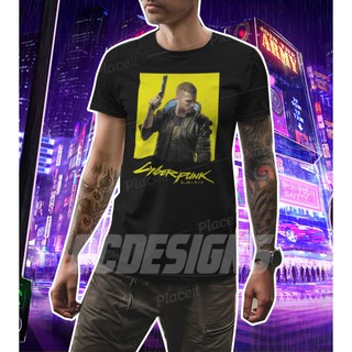 เสื้อยืด Cyberpunk 2077 Gamer ใหม่ ไวนิลพิมพ์ทนทาน   DTP พร้อม SuperCoat (Unisex - PolyCotton) peP