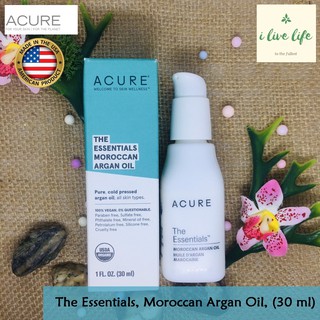 น้ำมันอาร์แกนสกัดเย็นออแกนิคจากโมร็อคโค Organic Argan Oil The Essentials, Moroccan 30 ml - Acure USDA Certified