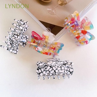 LYNDON Cute Acetic Acid Hair Claw Simple Hair Accessories Korean Style Crab Clip Rainbow Color Elegant Washing Face Female Geometric Bathing Women Hair Clip/Multicolor