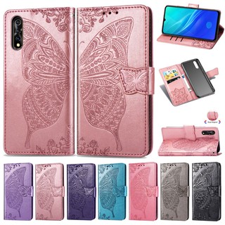 เคสโทรศัพท์หนัง แบบฝาพับ ลายนูน รูปผีเสื้อ พร้อมช่องใส่บัตร สําหรับ Redmi Note 9 9S 9A 9C Pro Max 10X 4G 5G