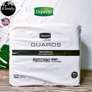 [Depend] For Men Guards Maximum For Larger Surges 52 Count แผ่นซับกลั้นปัสสาวะไม่อยู่ ดซับสูง สำหรับผู้ชาย