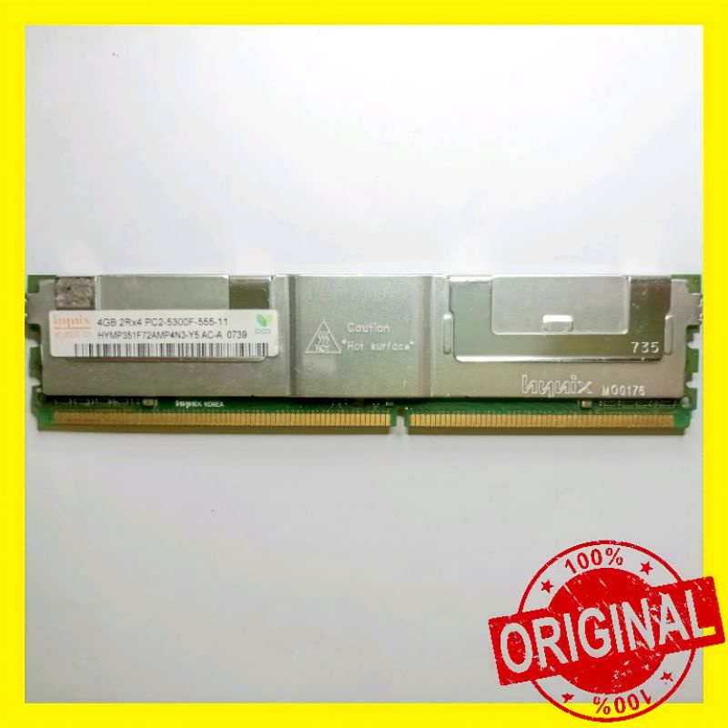 หน่วยความจําเซิร์ฟเวอร์ Hynix 4GB PC2-5300F DDR2 667MHz 2Rx4 240pin ECC FB-DIMM AE00