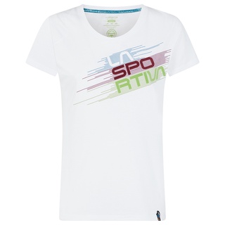 LA SPORTIVA STRIPE EVO T-SHIRT WOMEN - WHITE/TOPAZ - เสื้อยืด เสื้อปีนผาผู้หญิง