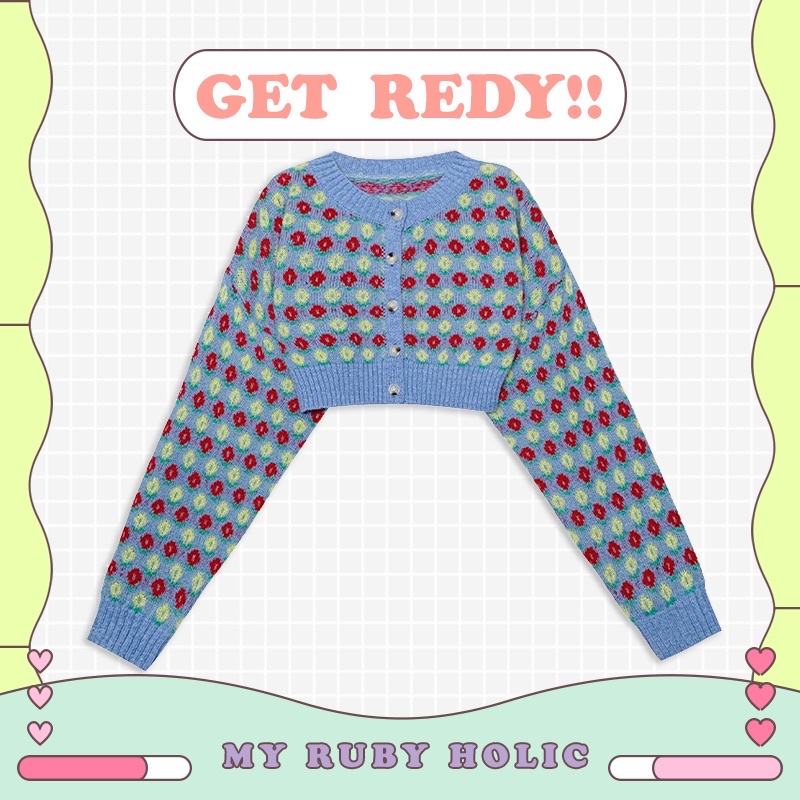 🐰 ⋆｡˚ Crop Sweater - คาร์ดิแกนไหมพรม ˚◞♡