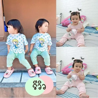 FUFU เลกกิ้งสีพื้นเด็กผู้หญิง โทนซอฟพาสเทล อายุ 1-4 ปี Size S-L กางเกงขายาวเด็ก เลคกิ้งเด็ก(LEC-6)