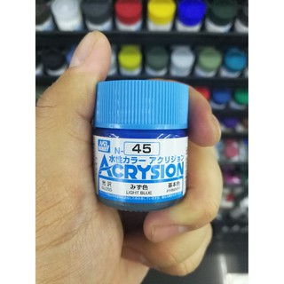 สีสูตรน้ำ Mr.Acrysion Color N45 LIGHT BLUE (Gloss) 10ml