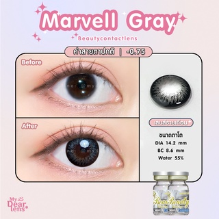 Mavell gray คอนแทคเลนส์ [ รายเดือน ] ยี่ห้อ beautylens ( ขนาดตาโต )