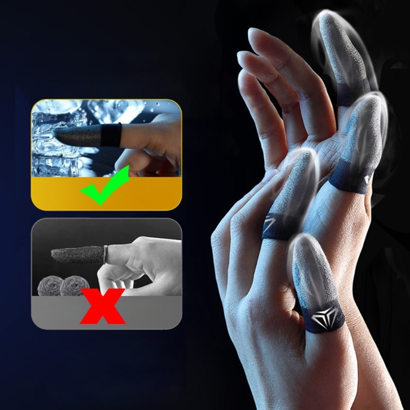 วิวิ ปลอกนิ้ว1/2คู่อุปกรณ์เกมมือถือป้องกันเหงื่อระบายอากาศแขนนิ้วพร้อมกล่องเก็บถุงมือนิ้วเล่นเกม