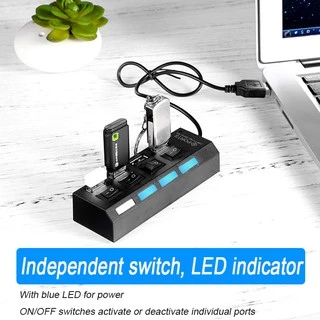 ตัวเพิ่มช่องUSB 2.0 HUB Combo Splitter 4 / 7 Port USB Switch High Speed ON / OFF Mini 2 In 1 ตัวอ่านข้อมูล