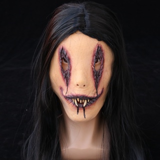 [New product in stock] Halloween decoration trick funny scary mask ghost house secret room big escape decoration sharp teeth rotten eyes mask quality assurance JZLF
