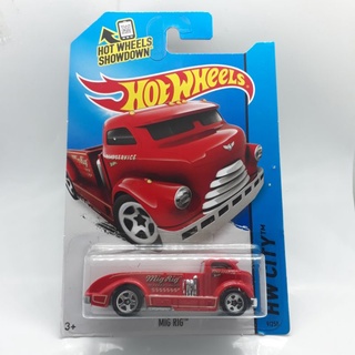 รถเหล็ก Hotwheels MIG RIG สีแดง (ib21)