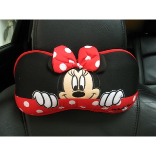 ลิขสิทธิ์แท้ มินนี่เม้าส์ หมอนรองคอ ทรงกระดูก ในรถยนต์ 1 ชิ้น Minnie Mouse 1pc Car Neck Rest Cushion Head Pillow