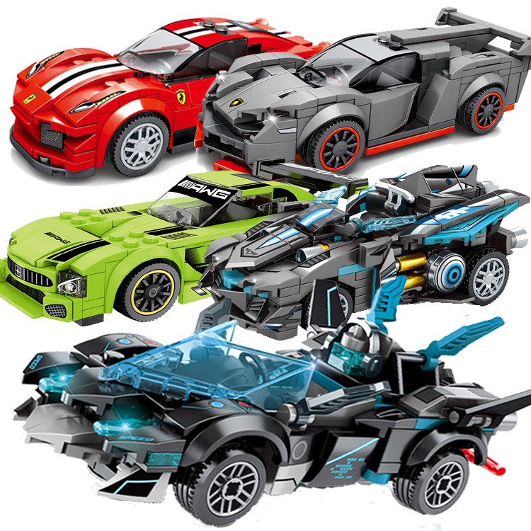 Lego Building Blocks Boys ประกอบรถสปอร์ตประกอบโมเดล Super Racing ประกอบ ...