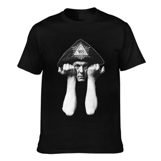 T-shirt  เสื้อยืด พิมพ์ลายกราฟฟิค Aleister Crowley ดีไซน์ใหม่S-5XL