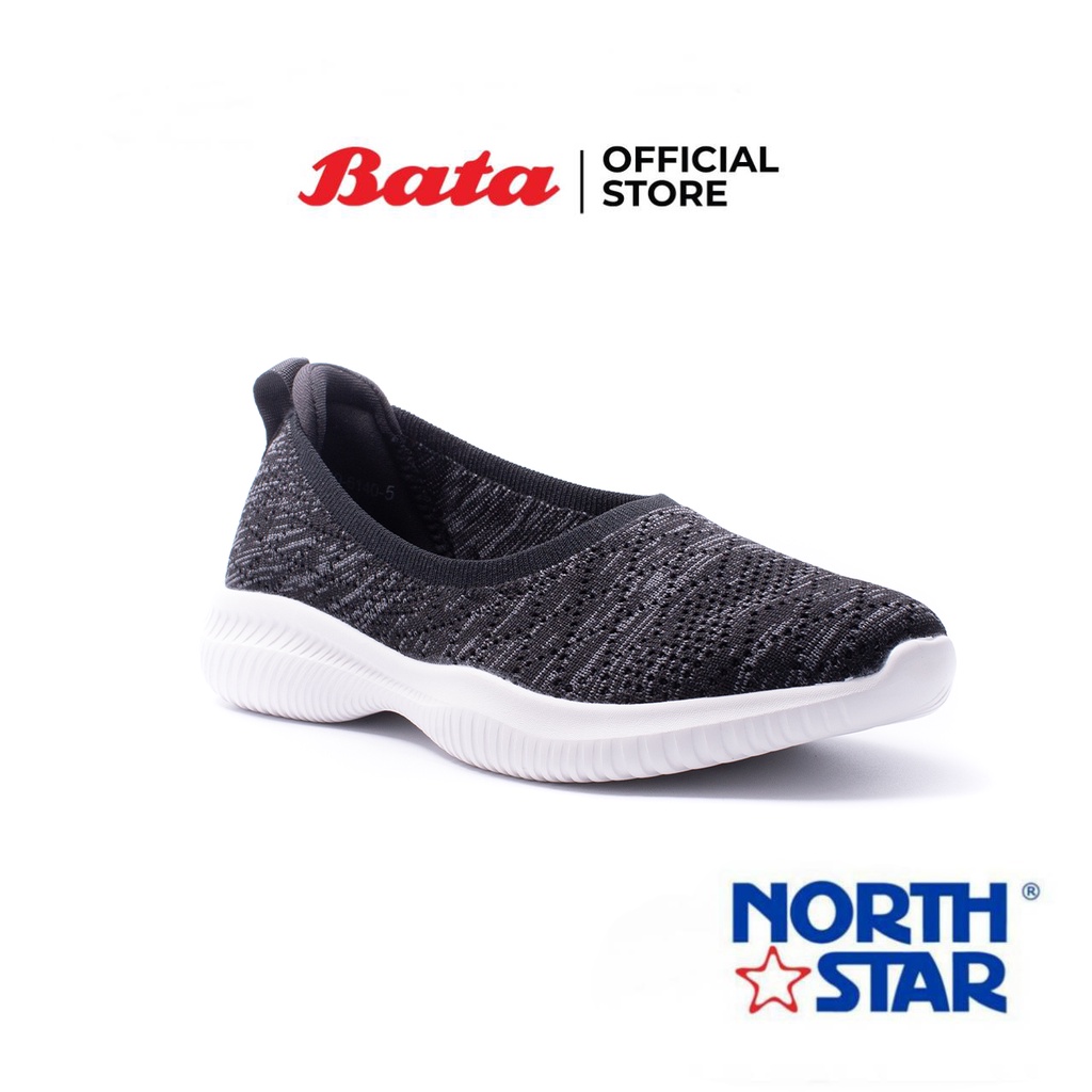 Bata บาจา ยี่ห้อ North Star รองเท้าผ้าใบ ใส่ออกกำลังกาย สนีคเคอร์แบบสวม สำหรับผู้หญิง รุ่น Diane สีดำ 5596140