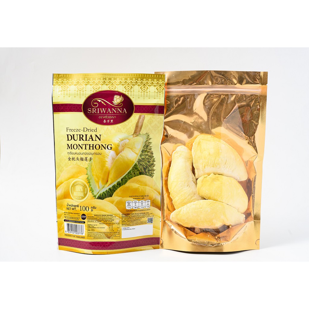 ศรีวรรณา ทุเรียนพรีเมี่ยมอบกรอบ 100 กรัม (sriwanna freeze durian 100 g.) - รูปที่ 2