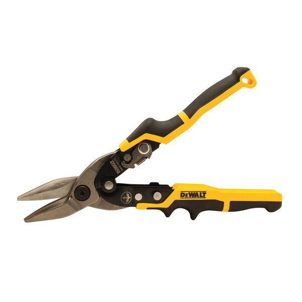 DEWALT กรรไกรตัดสังกะสี ERGO Aviation snip - หัวตรง รุ่น DWHT14675-0 ทนทานใช้งานได้นานขึ้นให้แรงกดตั