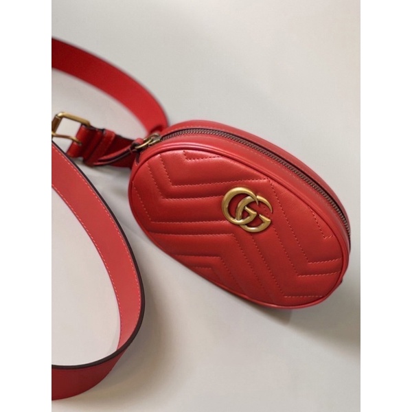 New‼️ Gucci Marmont Belt Bag แดง ❤️ของแท้💯