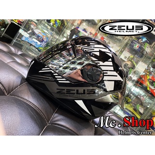 หมวกกันน็อค ZEUS ZS-811 PEARL BLACK AL28 BLACK SILVER แถมชิวปรอท+สปอยเลอร์+แถมโม่ง