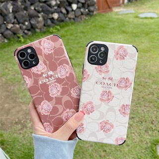 แบรนด์ C ขนาดใหญ่ หนังคามิเลีย ดอกไม้ นิ่ม เคสไอโฟน เคส iphone 13 pro max case/iphone 12 pro max/iphone 11 pro max/xsmax/7 8plus