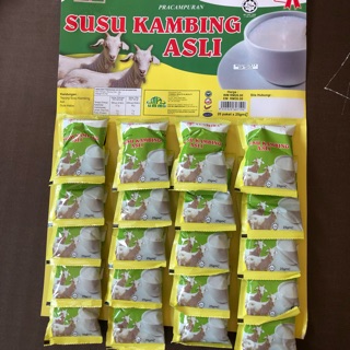 นมแพะผงสำเร็จรูป สำหรับชง (susu kambing asli ) 1 แผง มี 20 ซอง