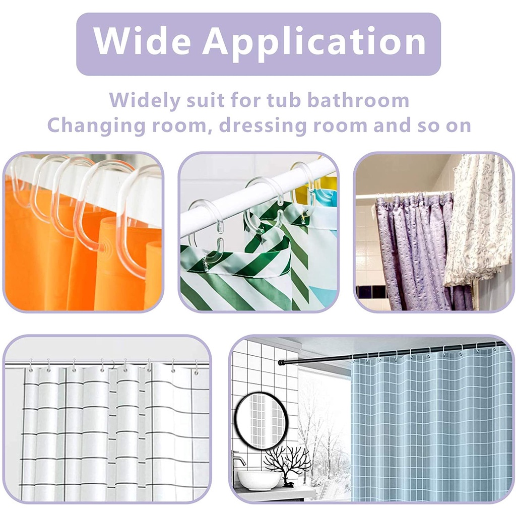 แนะนำ ผ้าม่าน 12 ชิ้น / เซต ตะขอแขวนผ้าม่านอาบน้ํา รูปตัว C แบบใส หมุนได้ / ราวแขวนผ้าม่านอาบน้ํา คลิปแหวน สําหรับห้องน้ํา
 ราคาพิเศษ มีเก็บเงินปลายทาง