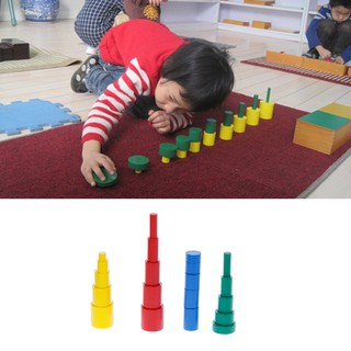 ของเล่นไม้ Montessori Cylinders สำหรับเด็ก