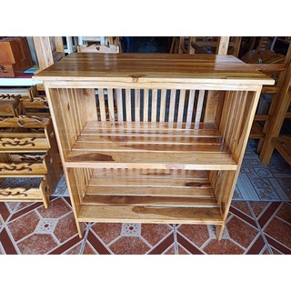 Furnitur99 ชั้นวางของไม้สัก วางรองเท้า วางกระเป๋า วางเตาแก๊สขนาด 40X60X70cm